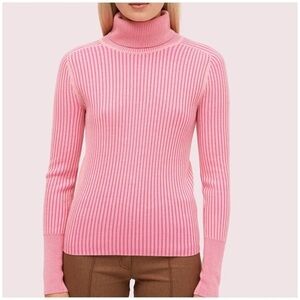 Kate Spade New York Contrast Rib Turtleneck 100% Merino Wool Sweater XS